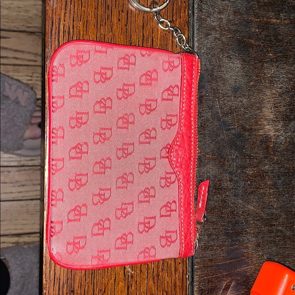 Dooney and bourke red wallet keychain